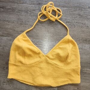 Backless Tie Back Cami Top (mustard yellow)